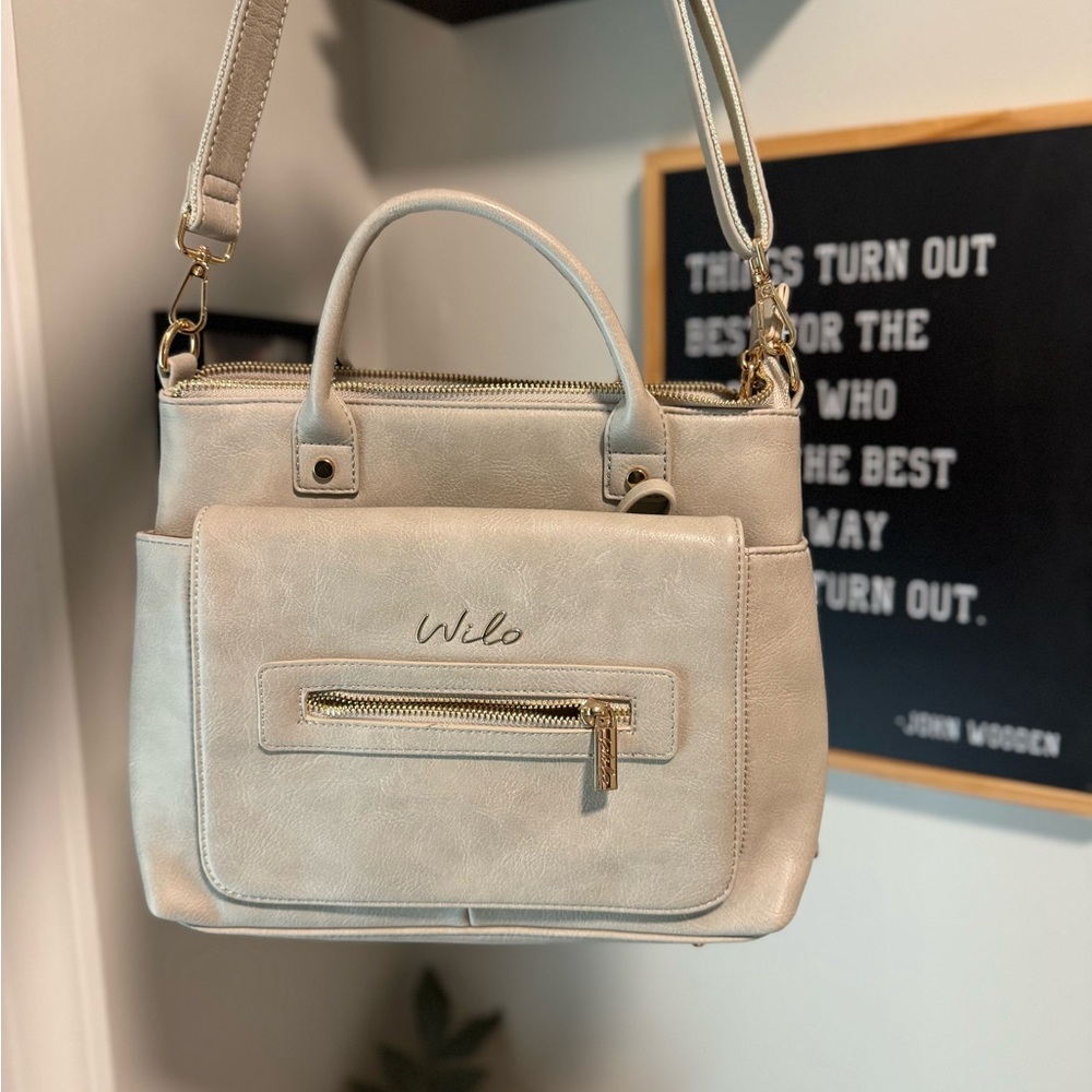 Wilo diaper bag Cream Women's Satchel Bag with Detachable Strap